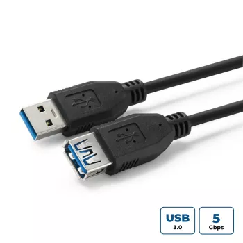 Microconnect USB3.0AAF5B USB kabelis USB 3.2 Gen 1 (3.1 Gen 1) 5 m USB A Melns