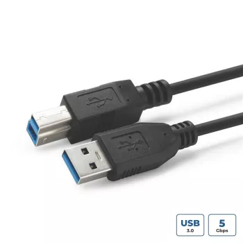 Microconnect USB3.0AB05B USB kabelis USB 3.2 Gen 1 (3.1 Gen 1) 0,5 m USB A USB B Melns