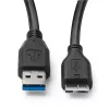 Microconnect USB3.0AB05MICRO USB kabelis USB 3.2 Gen 1 (3.1 Gen 1) 0,5 m USB A Micro-USB B Melns