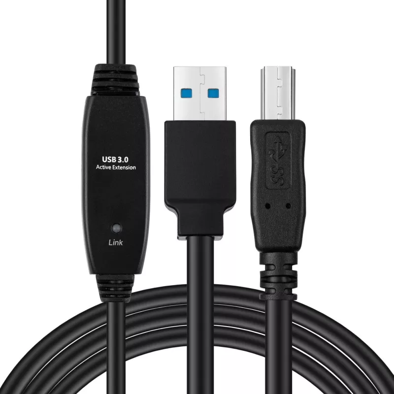 Microconnect aktīvais USB3.0 A-B 7m M-M melns kabelis 5 Gbit/s