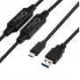 Microconnect USB3.1CA10AMP USB kabelis USB 3.2 Gen 1 (3.1 Gen 1) 10 m USB C USB A Melns