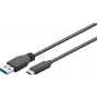 Microconnect USB3.1CA3 USB kabelis USB 3.2 Gen 1 (3.1 Gen 1) 3 m USB C USB A Melns