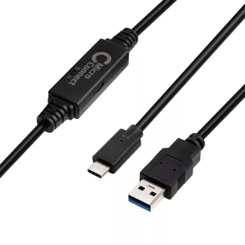 Microconnect USB3.1CA5AMP USB kabelis USB 3.2 Gen 1 (3.1 Gen 1) 5 m USB C USB A Melns