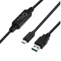Microconnect USB3.1CA5AMP USB kabelis USB 3.2 Gen 1 (3.1 Gen 1) 5 m USB C USB A Melns