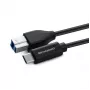 Microconnect USB3.1CB1 USB kabelis USB 3.2 Gen 1 (3.1 Gen 1) 1 m USB C USB B Melns