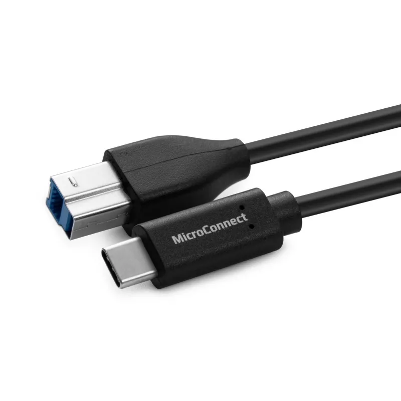 Microconnect USB3.1CB5 USB kabelis USB 3.2 Gen 1 (3.1 Gen 1) 5 m USB C USB B Melns
