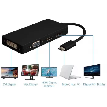 Microconnect USB3.1CCOM10 USB grafikas adapteris 3840 x 2160 pikseļi melns