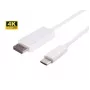 Microconnect USB3.1CDPB2W video kabeļa adapteris 2 m USB Type-C DisplayPort balts
