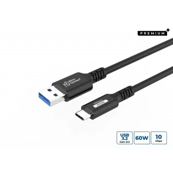 Microconnect USB3.2AC05 USB kabelis USB 3.2 Gen 2 (3.1 Gen 2) 0,5 m USB C USB A melns