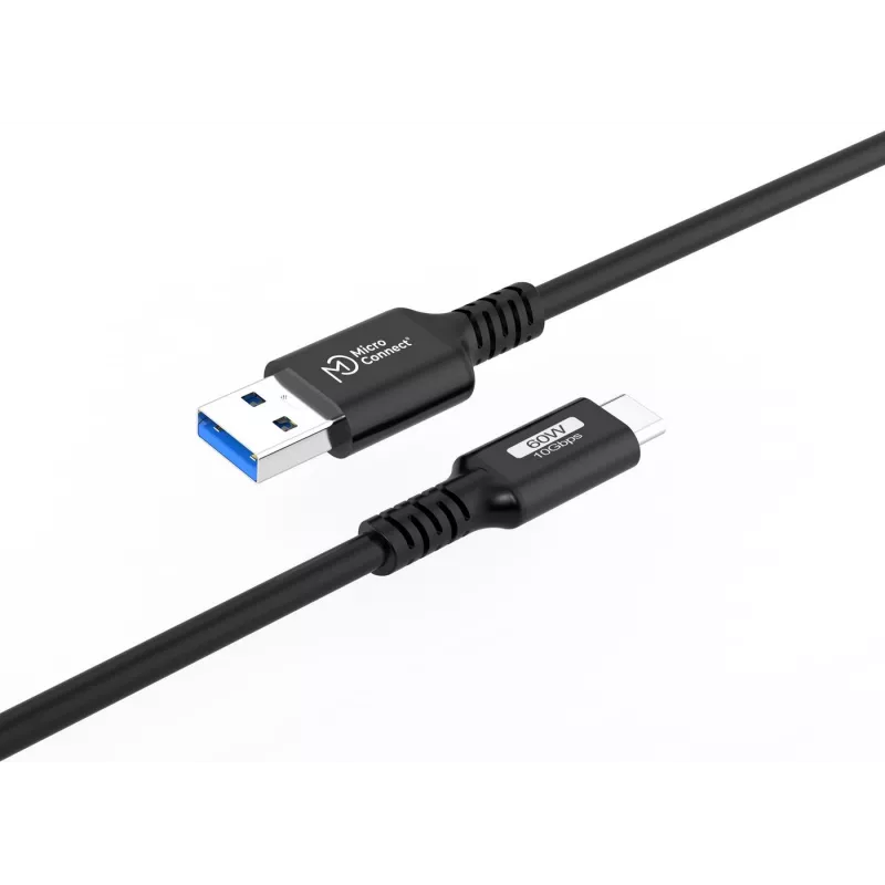 Microconnect USB3.2AC05 USB kabelis USB 3.2 Gen 2 (3.1 Gen 2) 0,5 m USB C USB A melns