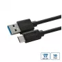 Microconnect USB3.2CA1 USB kabelis USB 3.2 Gen 2 (3.1 Gen 2) 1 m USB A USB C melns