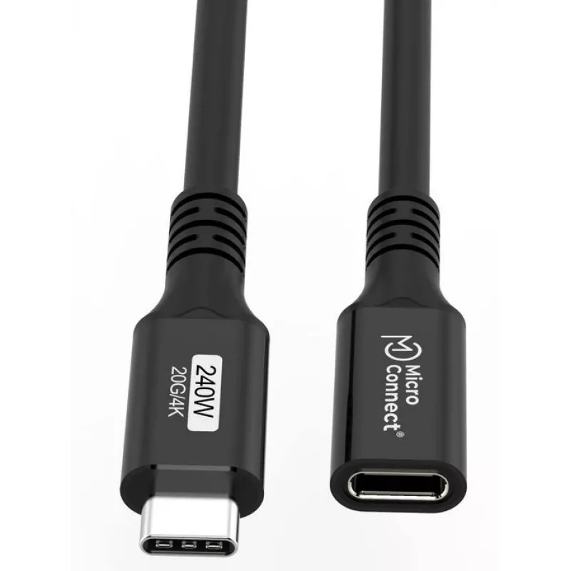 Microconnect USB3.2CC1EX USB kabelis USB4 Gen 2x2 1 m USB C Melns
