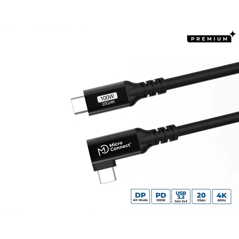 Microconnect USB3.2CC4-A USB kabelis USB 3.2 Gen 2×2 4 m USB C melns