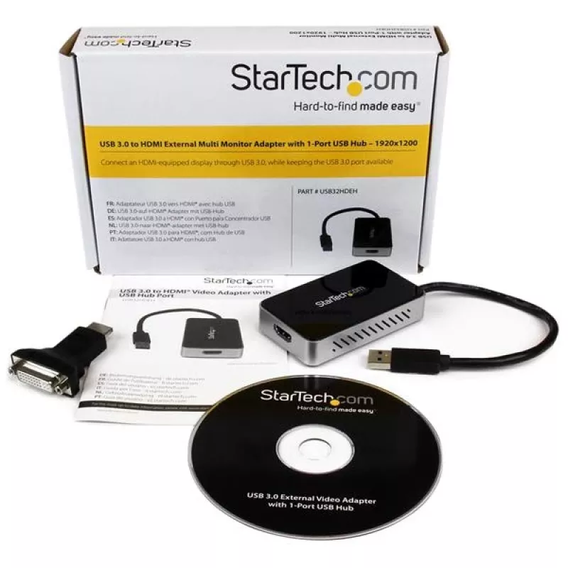 StarTech.com USB 3.0 uz HDMI adapteris ar 1x USB, USB uz HDMI monitora pārveidotājs Windows (nav atbalsta macOS/ChromeOS/Linux) - TAA