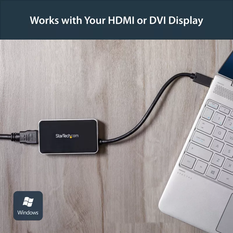 StarTech.com USB 3.0 uz HDMI adapteris ar 1x USB, USB uz HDMI monitora pārveidotājs Windows (nav atbalsta macOS/ChromeOS/Linux) - TAA
