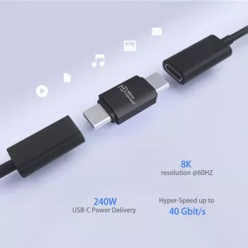 Microconnect USB4-CC-240W USB kabelis 0 m USB C melns