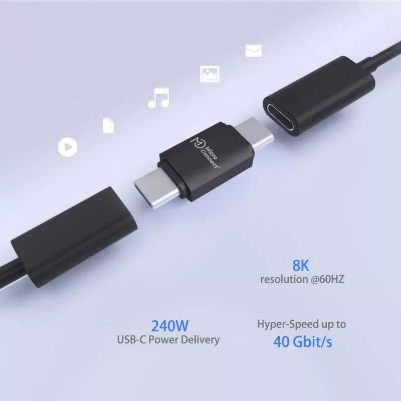 Microconnect USB4-CC-240W USB kabelis 0 m USB C melns