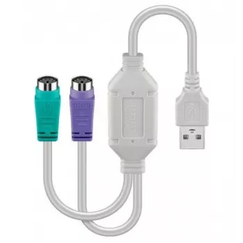 Microconnect USBA2XPS2 PS/2 kabelis 0,3 m 2x 6-pin Mini-DIN USB A balts