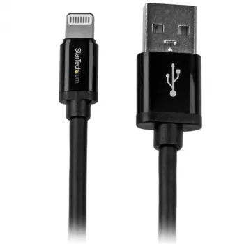 StarTech.com 2 m (6 pēdas) USB uz Lightning kabelis - Garais iPhone / iPad / iPod lādētāja kabelis - Lightning uz USB kabelis - Apple MFi sertificēts - Melns