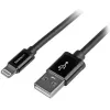 StarTech.com 2 m (6 pēdas) USB uz Lightning kabelis - Garais iPhone / iPad / iPod lādētāja kabelis - Lightning uz USB kabelis - Apple MFi sertificēts - Melns