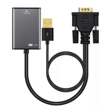 Microconnect VGAHDMI VGA kabelis 0,15 m VGA (D-Sub) Melns