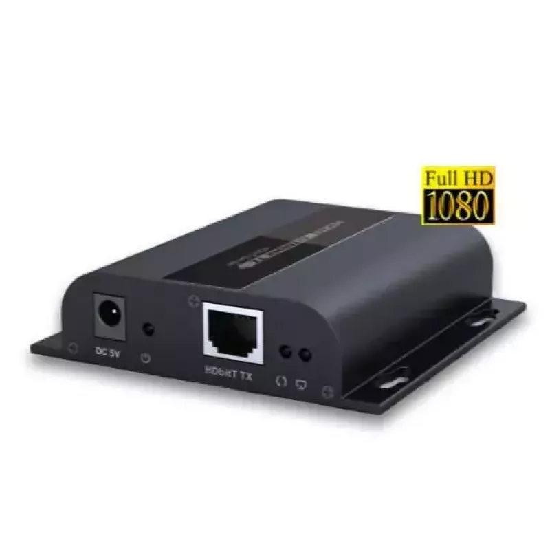 AV raidītājs VivoLink VLHDMIEXT1-TV2 — HDMI ieeja/izeja caur Cat5e, līdz 1920x1080, 120 m, vadu, melns