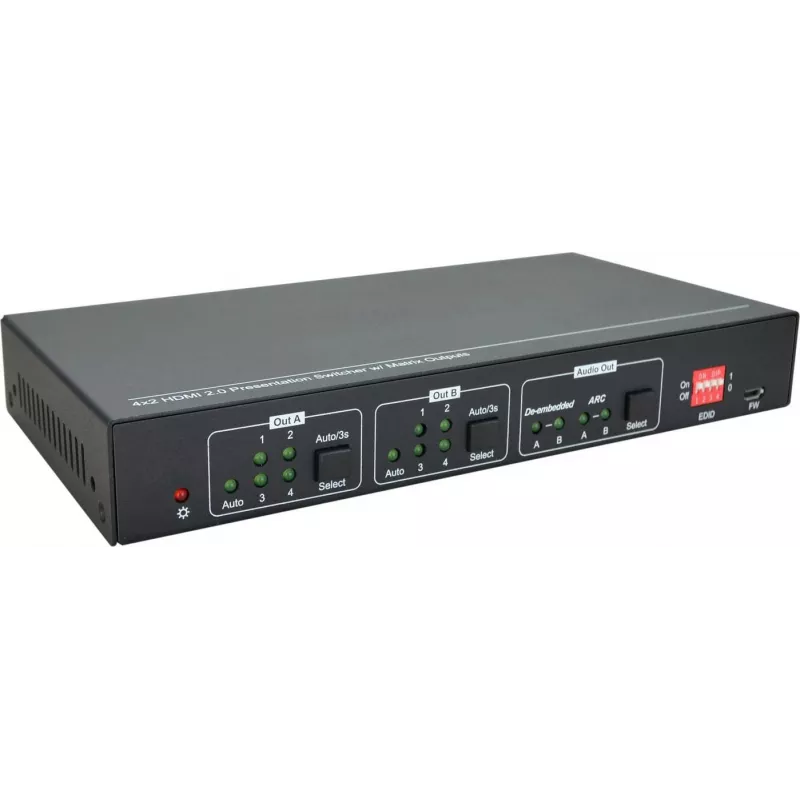 Vivolink VLHDMIMAT4X2RS matricu komutators Mērogojams matricu komutators 7.5 W