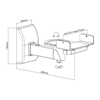 Speaker Mount Vivolink VLMSP15 Wall Melns 15 kg Capacity
