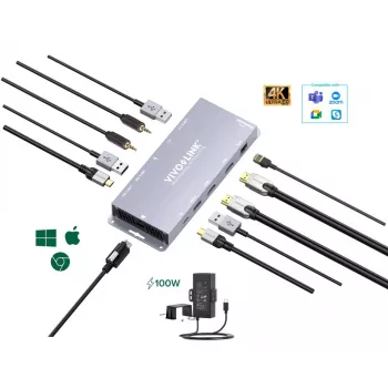 USB grafikas adapteris Vivolink VLUSBCHUB3 ar vairāku displeju atbalstu