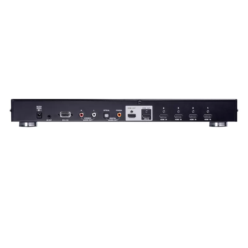 ATEN 4 Port True 4K HDMI Switch ar divām izejām, HDMI, Metāls, Melns, 60 Hz, 3 m, 3840 x 2160, 4096 x 2160