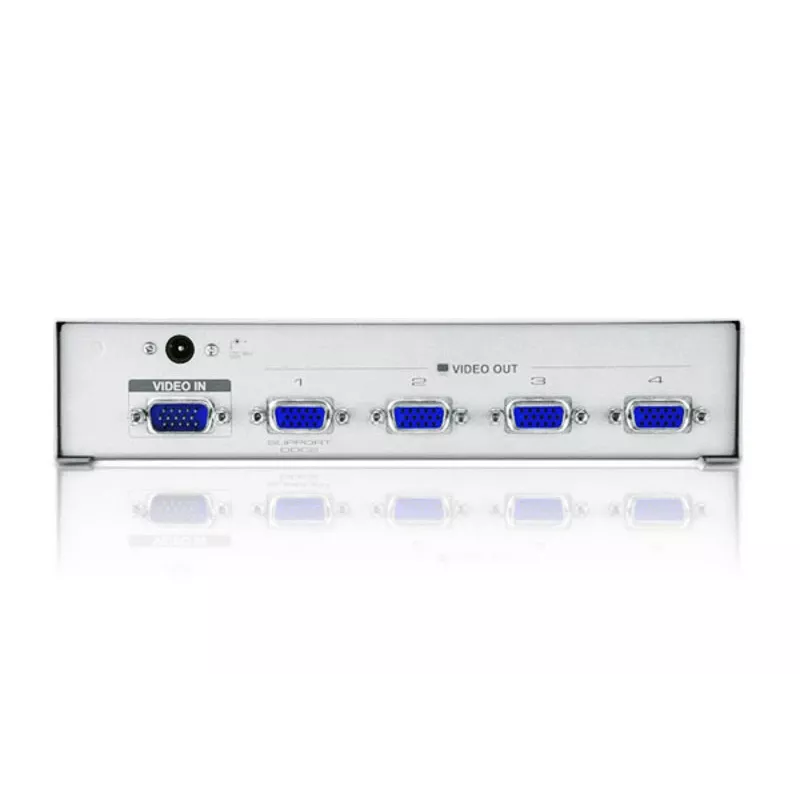 ATEN 4-Port VGA Video Splitter (350 MHz), VGA, 4x VGA, 1920 x 1440 pikseļi, sudraba krāsa, metāls, 30 m