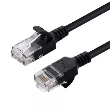 Microconnect V-UTP6A02S-plāns tīkla kabelis Melns 2 m Cat6a U/UTP (UTP)