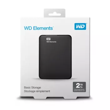 Ārējais cietais disks Western Digital WD Elements 2TB 2,5 collas USB 3.2 Melns