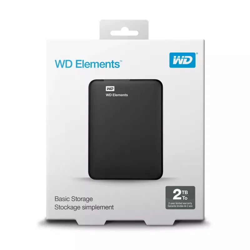 Ārējais cietais disks Western Digital WD Elements 2TB 2,5 collas USB 3.2 Melns