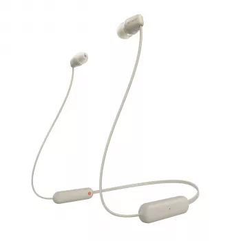 Sony WI-C100 Bezvadu austiņas iebūvētas, zvaniem/mūzikai, Bluetooth, bēšas