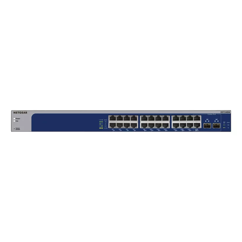 NETGEAR XS724EM vadāms L2 10G Ethernet (100/1000/10000) 1U zils, pelēks