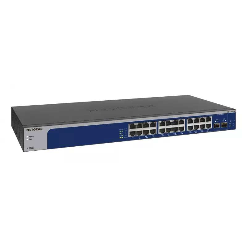 NETGEAR XS724EM vadāms L2 10G Ethernet (100/1000/10000) 1U zils, pelēks