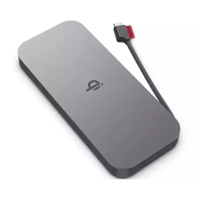 Lenovo GO Litija polimēra (LiPo) 10000 mAh bezvadu uzlāde Pelēks
