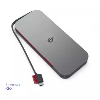 Lenovo GO Litija polimēra (LiPo) 10000 mAh bezvadu uzlāde Pelēks
