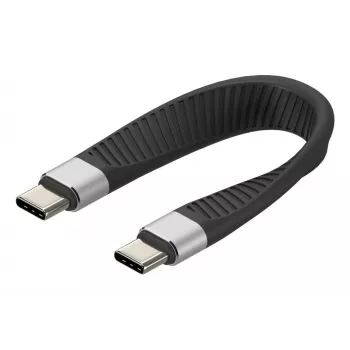 Techly ICOC-USBC-FL-U4 USB kabelis USB4 Gen 2x2 0,124 m Melns