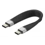 Techly ICOC-USBC-FL-U4 USB kabelis USB4 Gen 2x2 0,124 m Melns