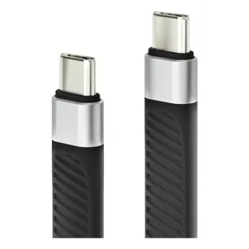Techly ICOC-USBC-FL-U4 USB kabelis USB4 Gen 2x2 0,124 m Melns