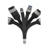 Techly ICOC-USBC-FL-U4 USB kabelis USB4 Gen 2x2 0,124 m Melns