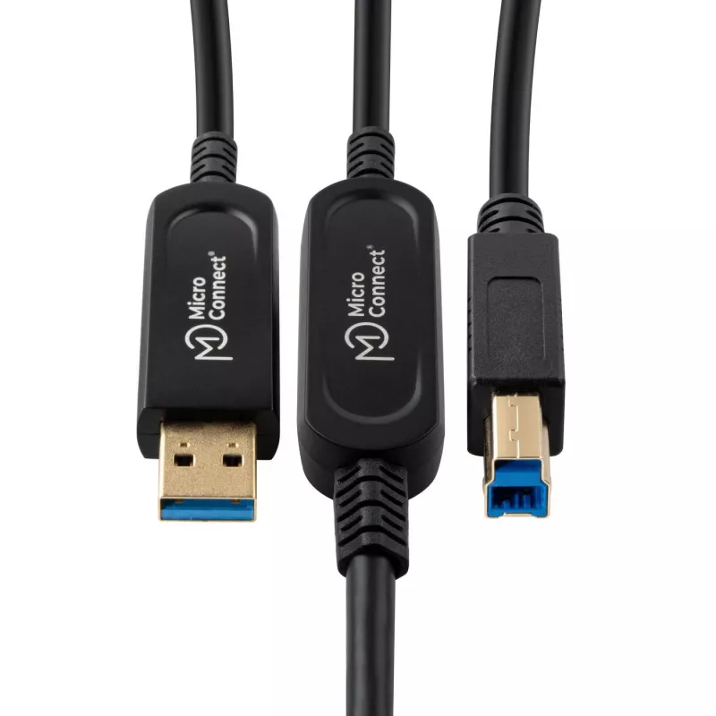 Microconnect MC-USB3.0AB20OP USB kabelis USB 3.2 Gen 2 (3.1 Gen 2) 20 m USB A USB B Melns