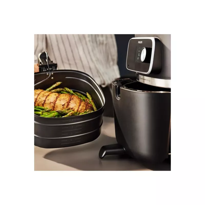 Karstā gaisa friteris Philips 7000 sērija HD9880/90 8,3L 2200W melns nerūsējošais tērauds