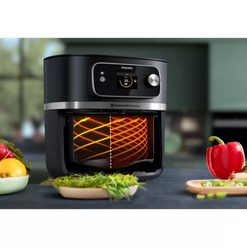Karstā gaisa friteris Philips 7000 sērija HD9880/90 8,3L 2200W melns nerūsējošais tērauds