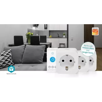 Smart plug Nedis WIFIP121FWT3 - Wi-Fi indoor outlet, pack of 3