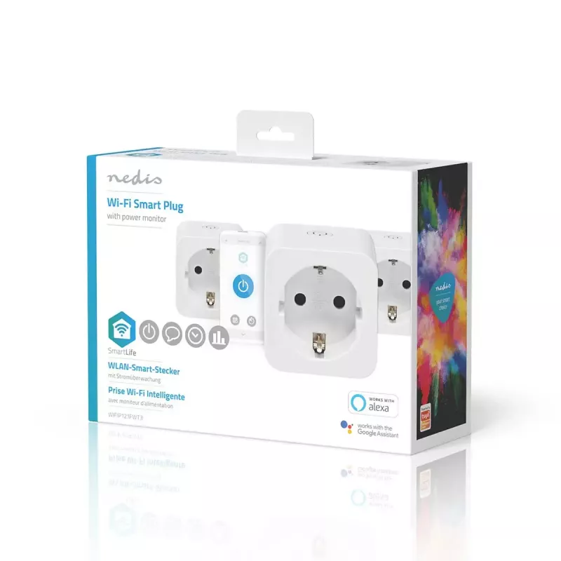 Smart plug Nedis WIFIP121FWT3 - Wi-Fi indoor outlet, pack of 3