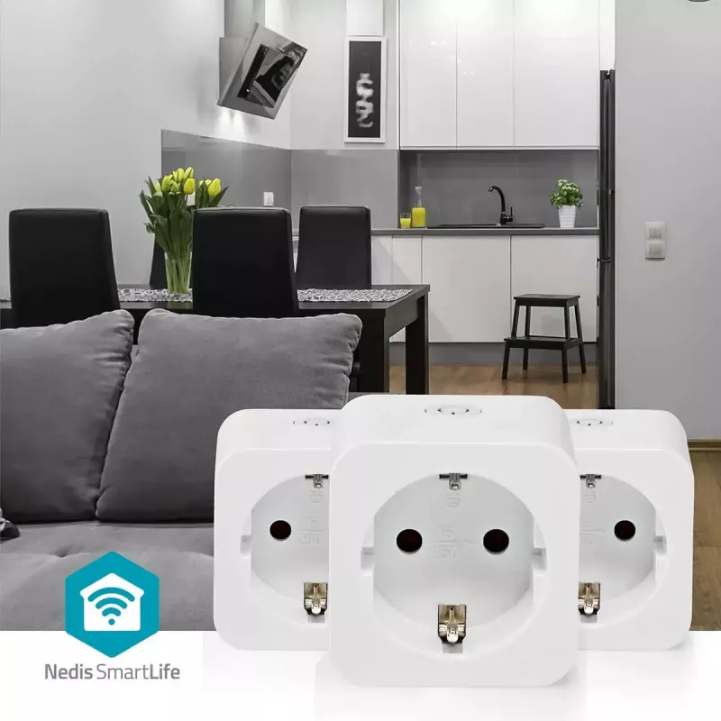 Smart plug Nedis WIFIP121FWT3 - Wi-Fi indoor outlet, pack of 3
