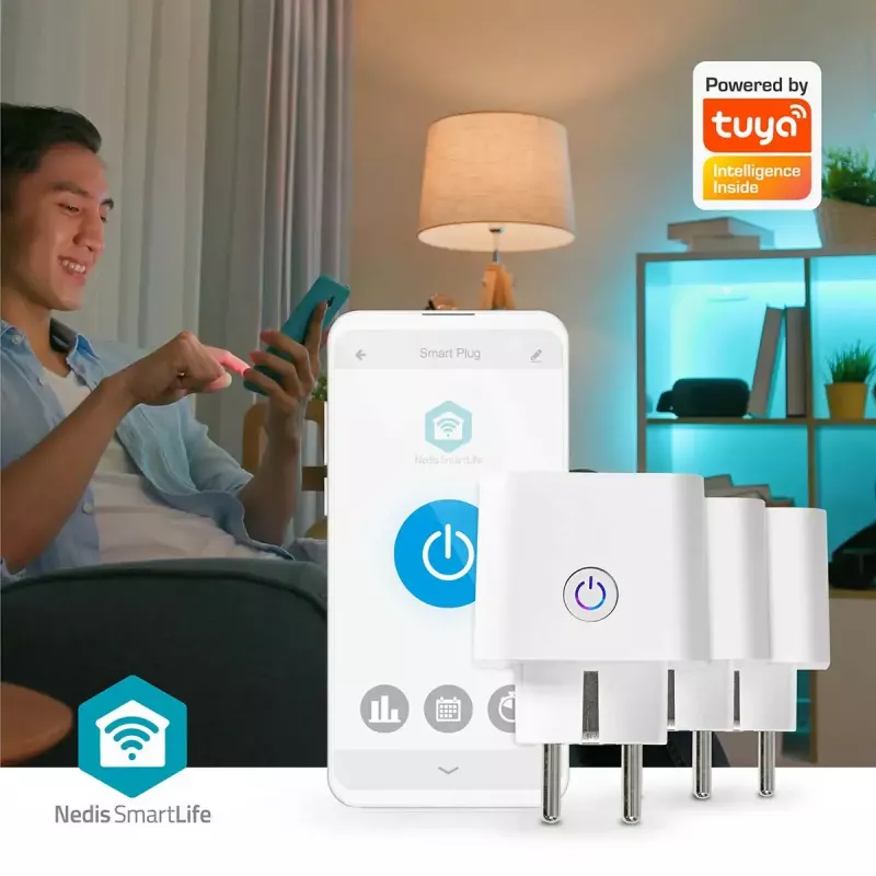 Smart plug Nedis WIFIP121FWT3 - Wi-Fi indoor outlet, pack of 3